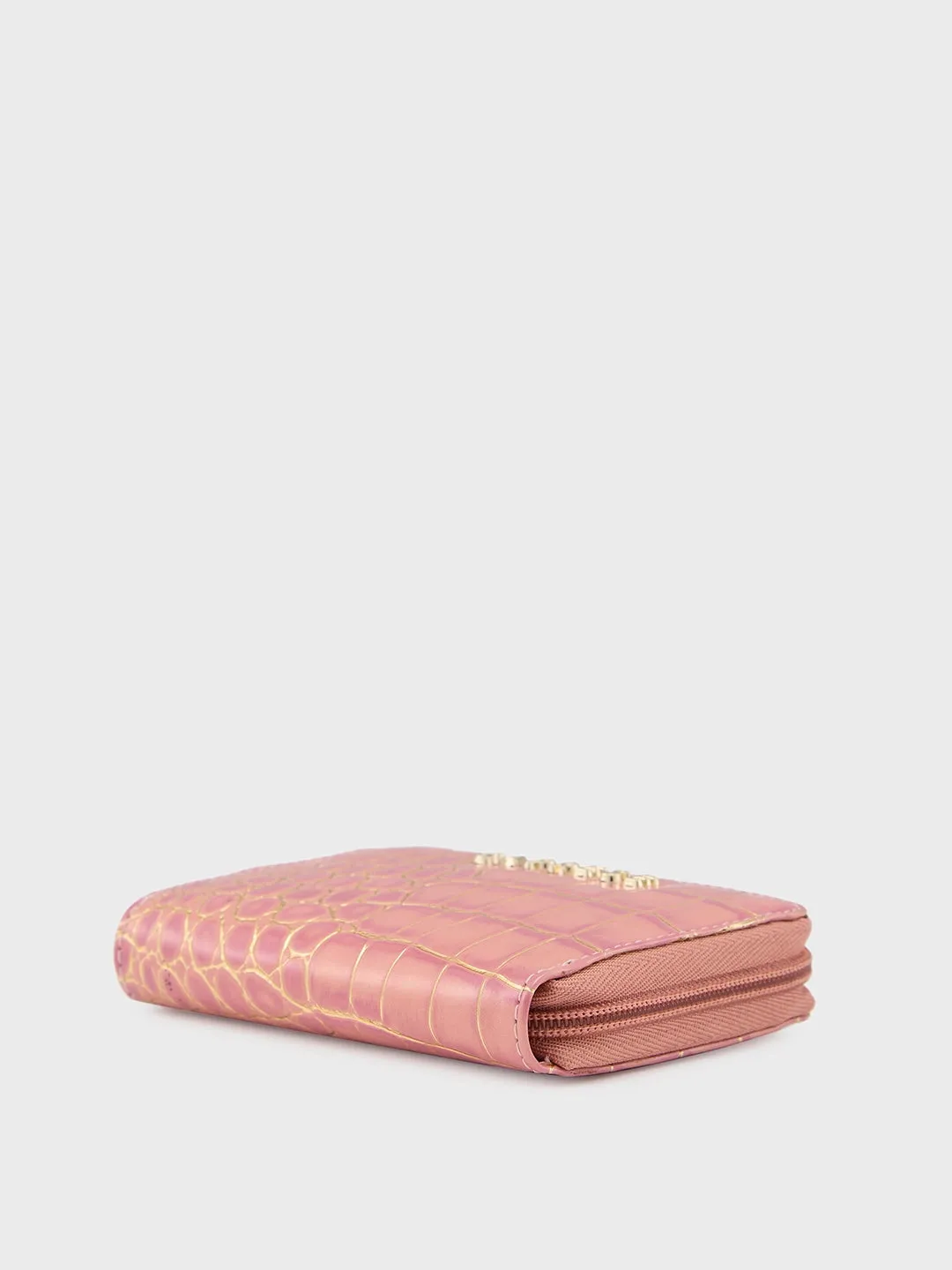 Caprese Miranda Zip Around Wallet Small Croco Pink