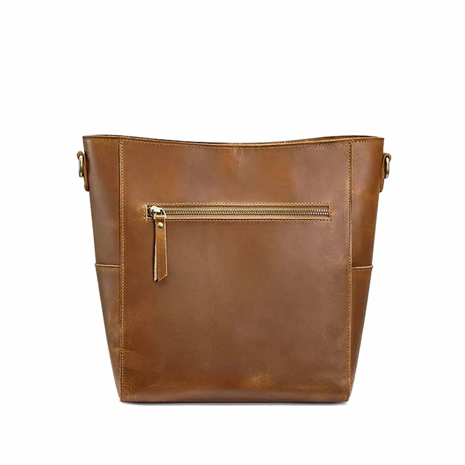 S-Zone Women Genuine Leather Bucket Bag